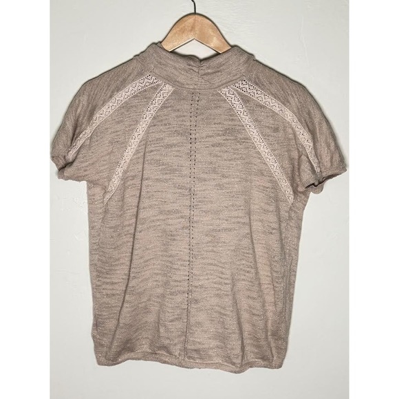 Anthropologie Knitted & Knotted Celise Drape Neck Pullover Medium Top Gold/Beige - Picture 2 of 11